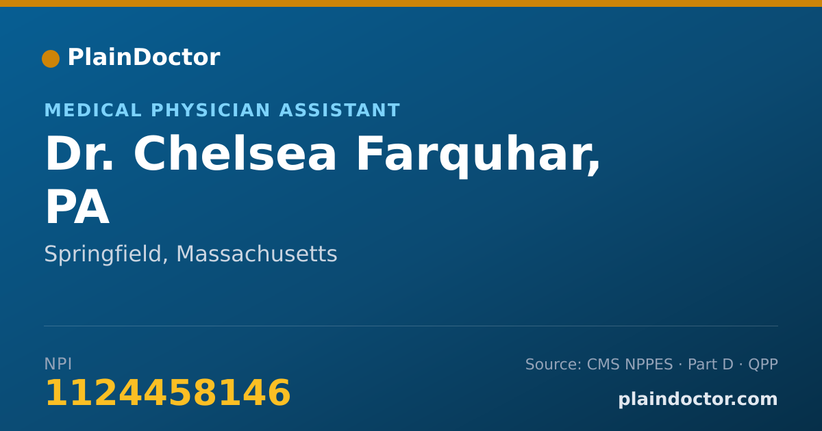 Shareable card for Chelsea Farquhar, PA - Medical Physician Assistant, Springfield, MA