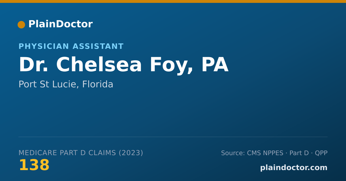 Shareable card for Chelsea Foy, PA - Physician Assistant, Port St Lucie, FL