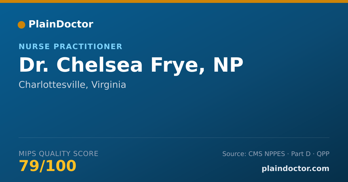 Shareable card for Chelsea Frye, NP - Nurse Practitioner, Charlottesville, VA