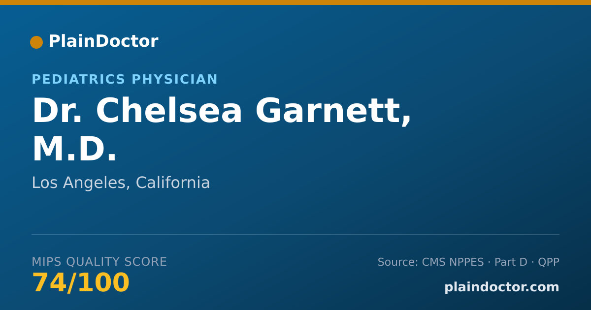Shareable card for Chelsea Garnett, M.D. - Pediatrics Physician, Los Angeles, CA