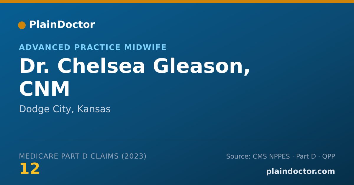 Shareable card for Chelsea Gleason, CNM - Advanced Practice Midwife, Dodge City, KS