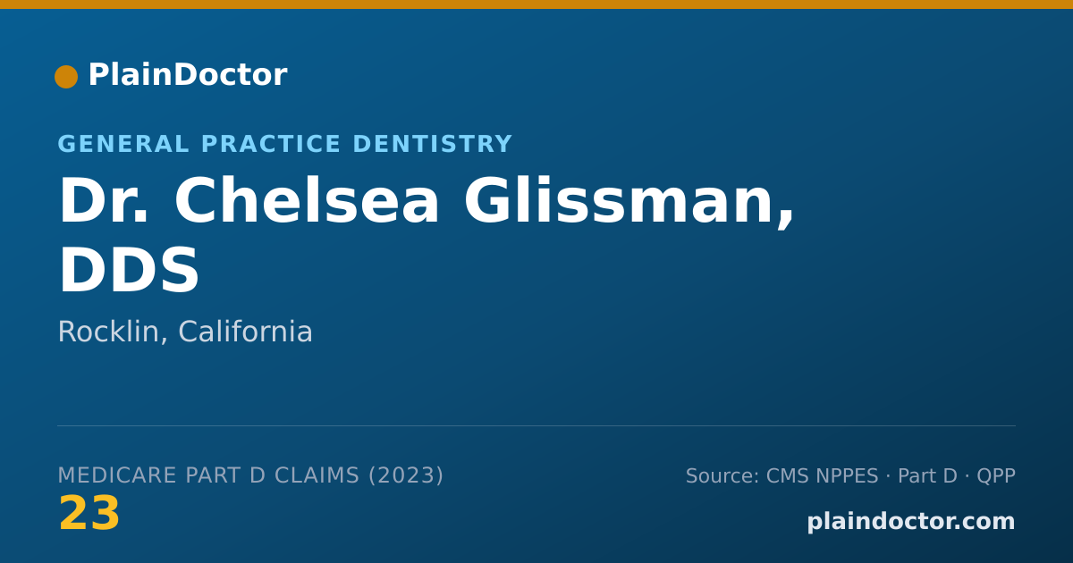 Shareable card for Chelsea Glissman, DDS - General Practice Dentistry, Rocklin, CA