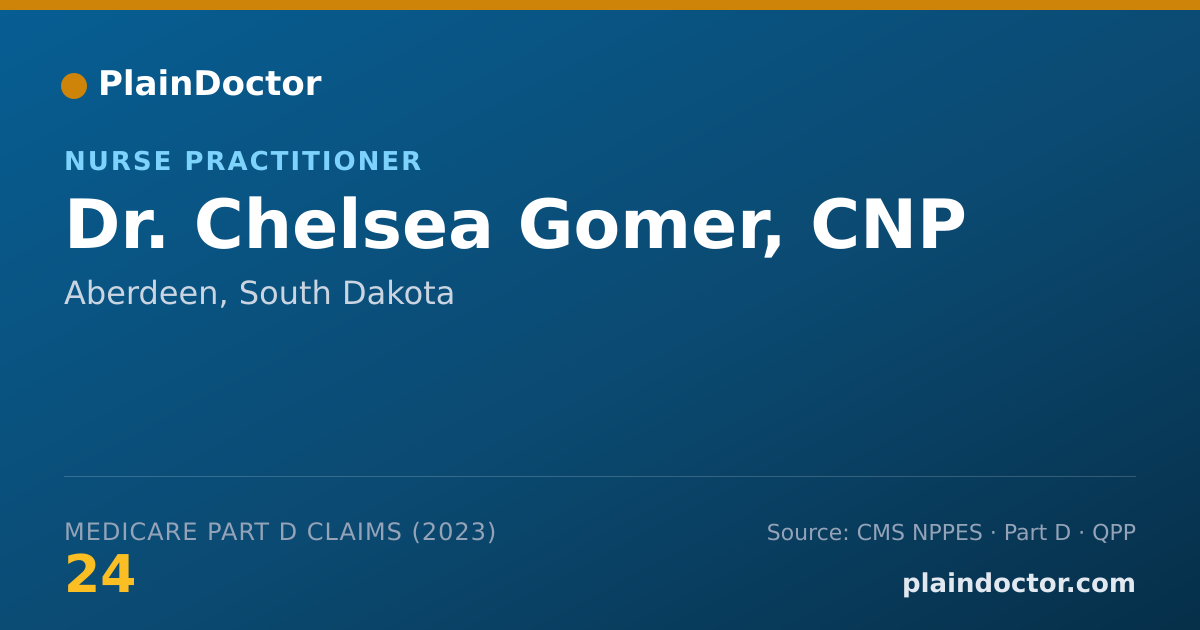 Shareable card for Chelsea Gomer, CNP - Nurse Practitioner, Aberdeen, SD