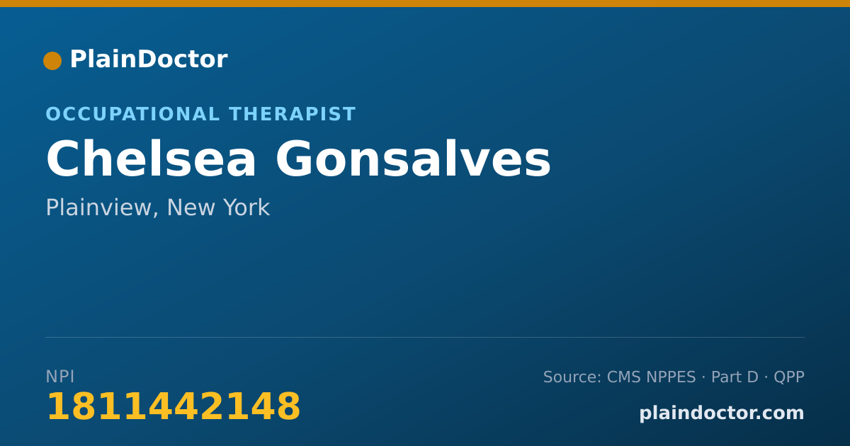 Shareable card for Chelsea Gonsalves - Occupational Therapist, Plainview, NY