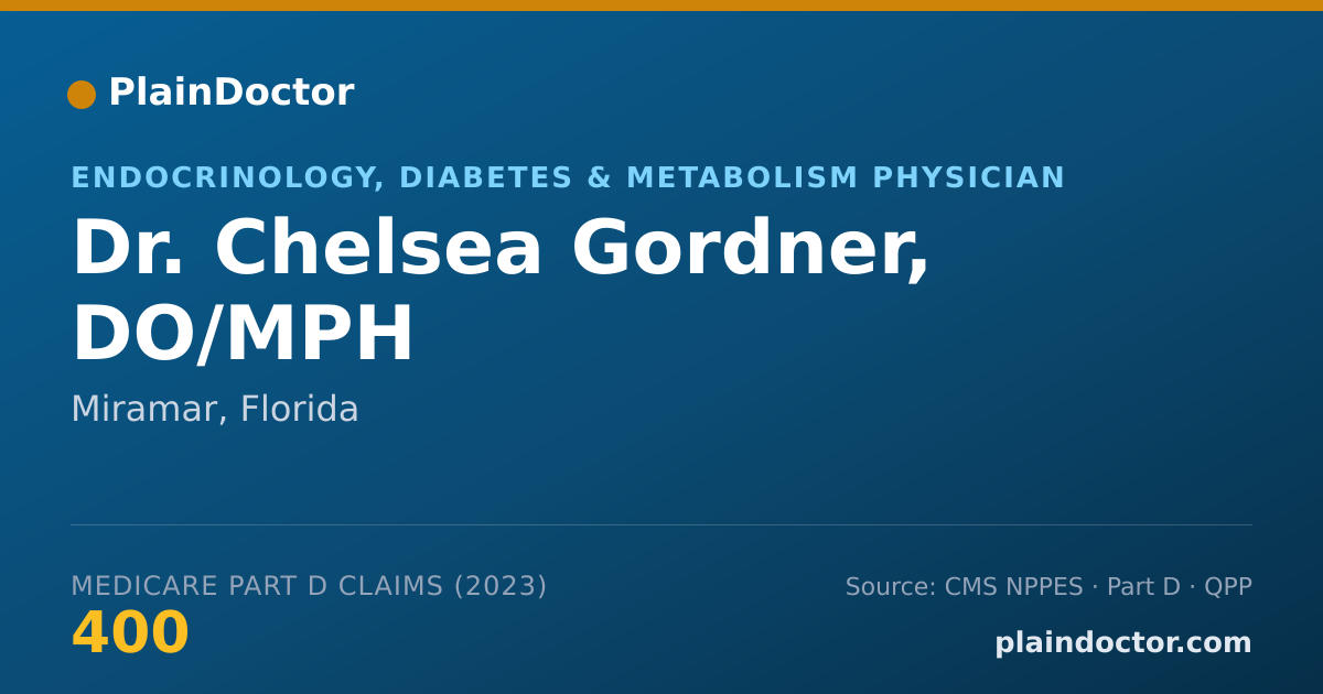 Shareable card for Chelsea Gordner, DO/MPH - Endocrinology, Diabetes & Metabolism Physician, Miramar, FL