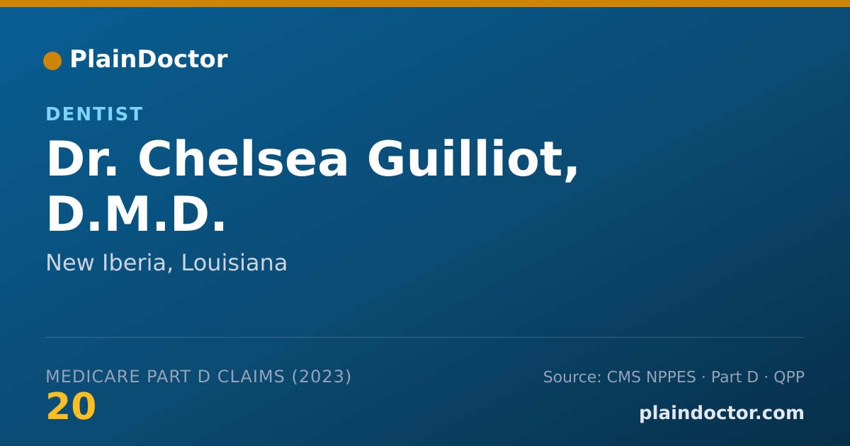 Shareable card for Chelsea Guilliot, D.M.D. - Dentist, New Iberia, LA