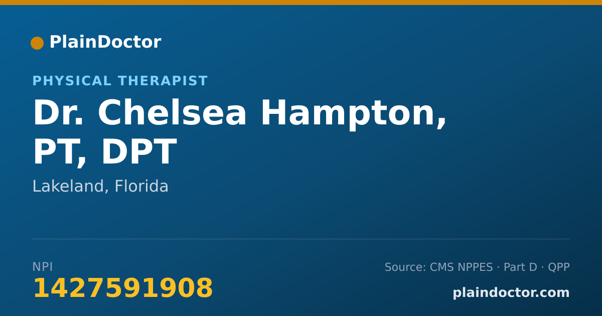 Shareable card for Chelsea Hampton, PT, DPT - Physical Therapist, Lakeland, FL