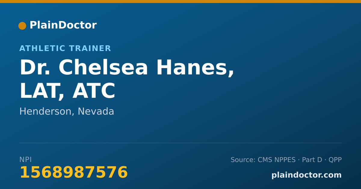 Shareable card for Chelsea Hanes, LAT, ATC - Athletic Trainer, Henderson, NV