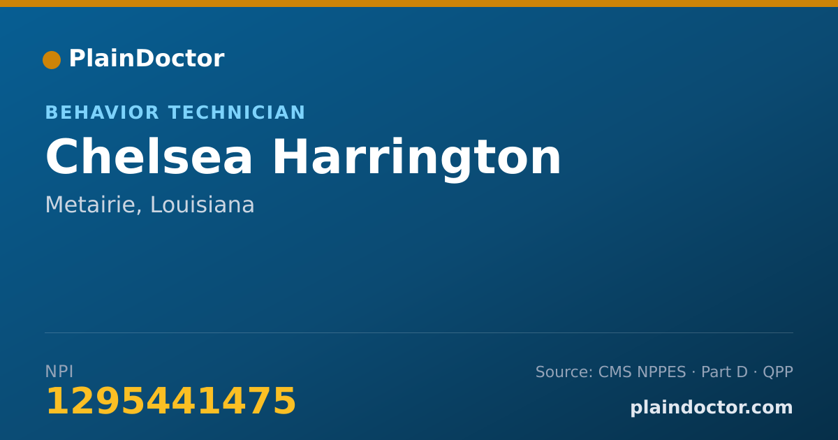 Shareable card for Chelsea Harrington - Behavior Technician, Metairie, LA