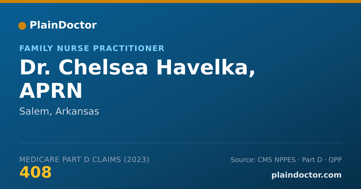 Shareable card for Chelsea Havelka, APRN - Family Nurse Practitioner, Salem, AR