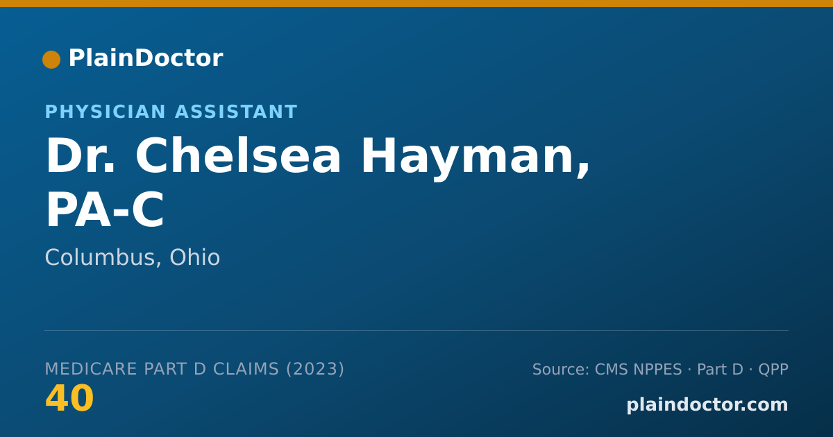 Shareable card for Chelsea Hayman, PA-C - Physician Assistant, Columbus, OH