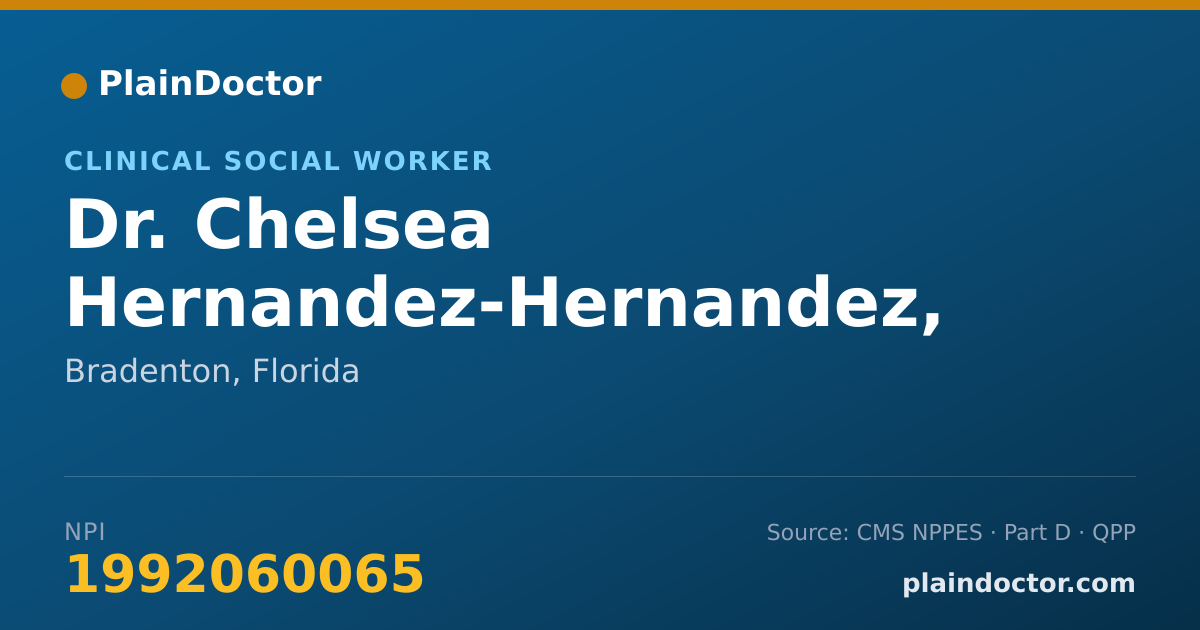 Shareable card for Chelsea Hernandez-Hernandez, LCSW - Clinical Social Worker, Bradenton, FL