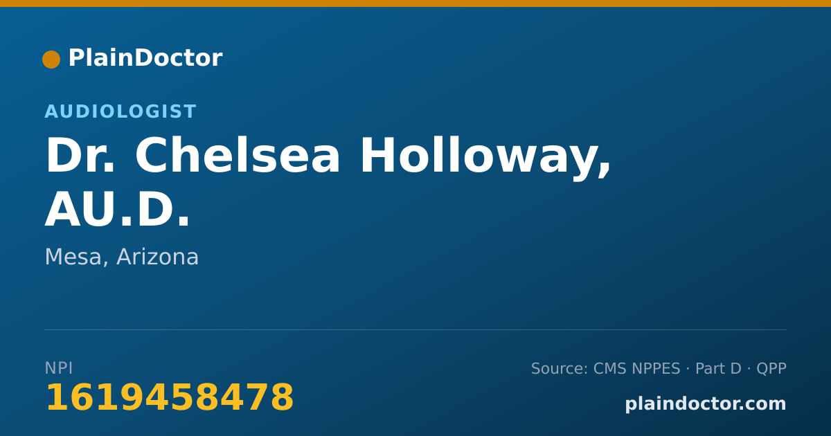 Shareable card for Chelsea Holloway, AU.D. - Audiologist, Mesa, AZ