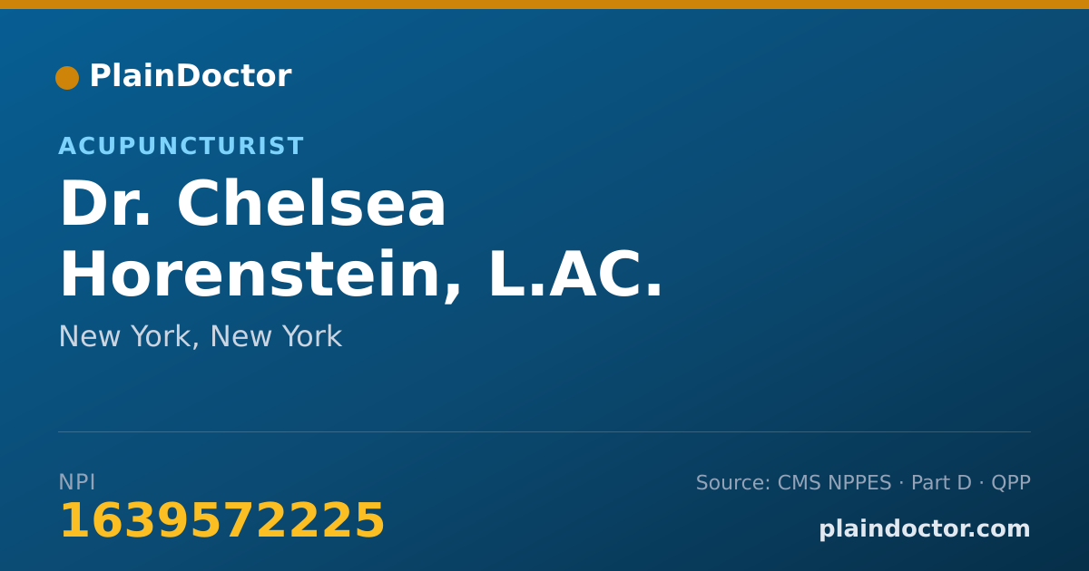 Shareable card for Chelsea Horenstein, L.AC. - Acupuncturist, New York, NY