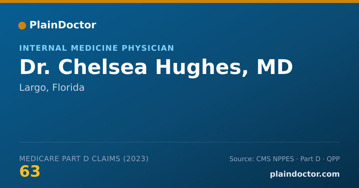 Shareable card for Chelsea Hughes, MD - Internal Medicine Physician, Largo, FL