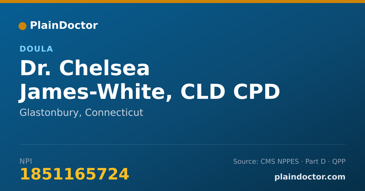 Shareable card for Chelsea James-White, CLD CPD ECDAO - Doula, Glastonbury, CT