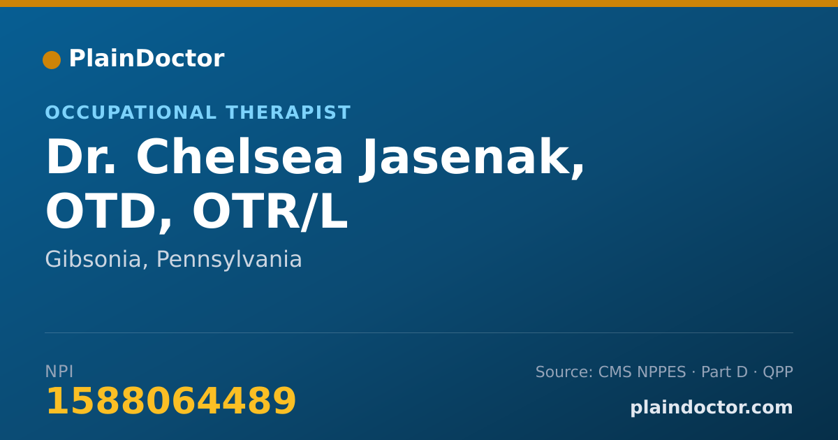 Shareable card for Chelsea Jasenak, OTD, OTR/L - Occupational Therapist, Gibsonia, PA