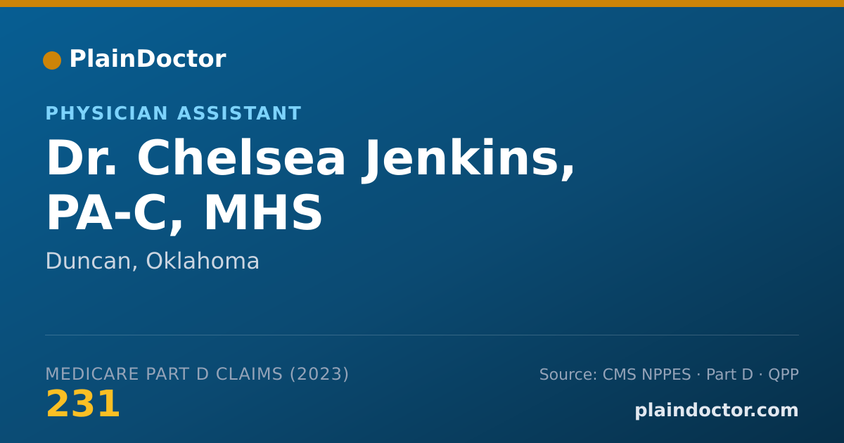 Shareable card for Chelsea Jenkins, PA-C, MHS - Physician Assistant, Duncan, OK