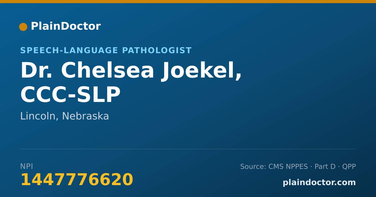 Shareable card for Chelsea Joekel, CCC-SLP - Speech-Language Pathologist, Lincoln, NE