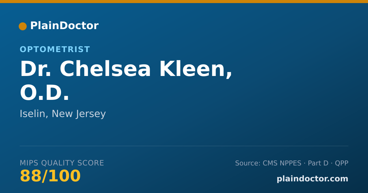 Shareable card for Chelsea Kleen, O.D. - Optometrist, Iselin, NJ