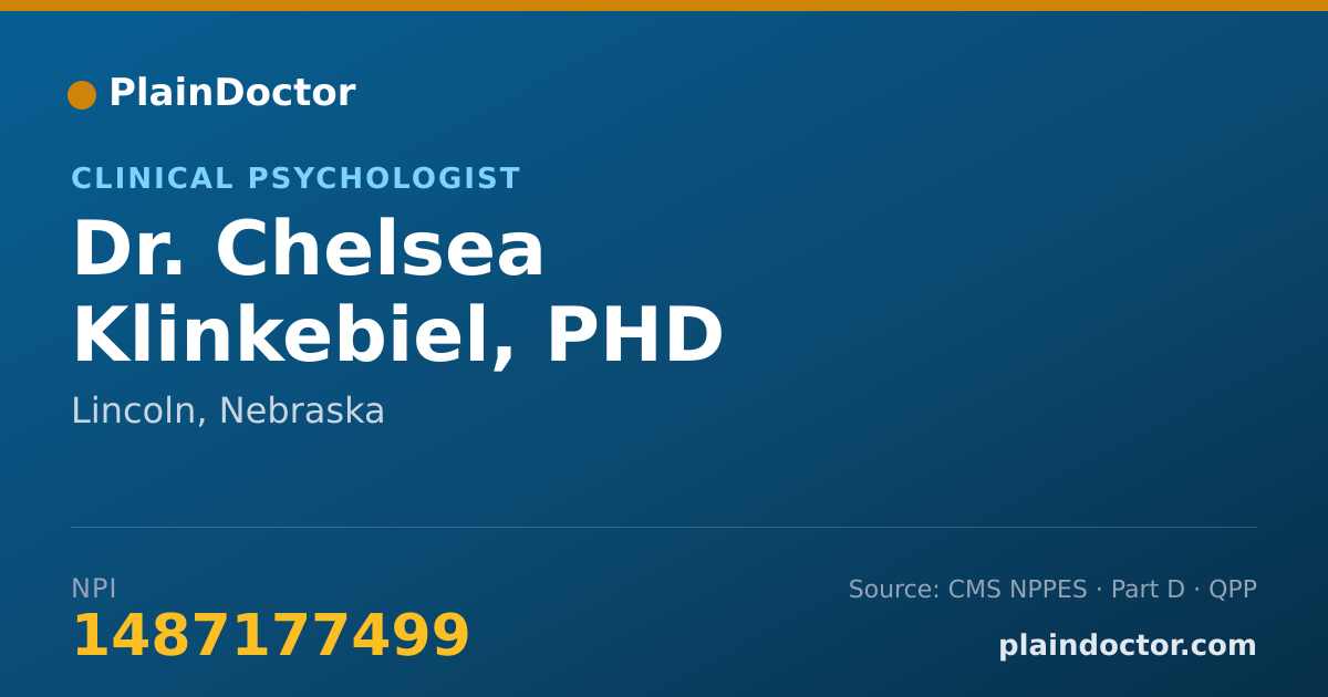 Shareable card for Chelsea Klinkebiel, PHD - Clinical Psychologist, Lincoln, NE