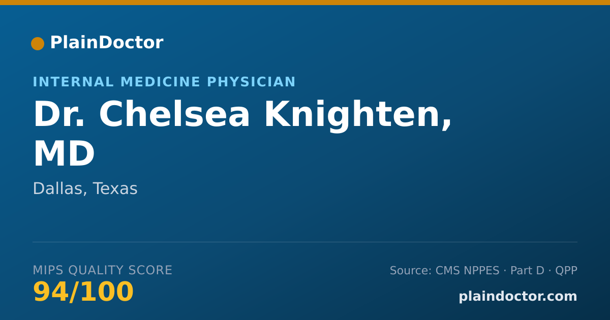 Shareable card for Chelsea Knighten, MD - Internal Medicine Physician, Dallas, TX