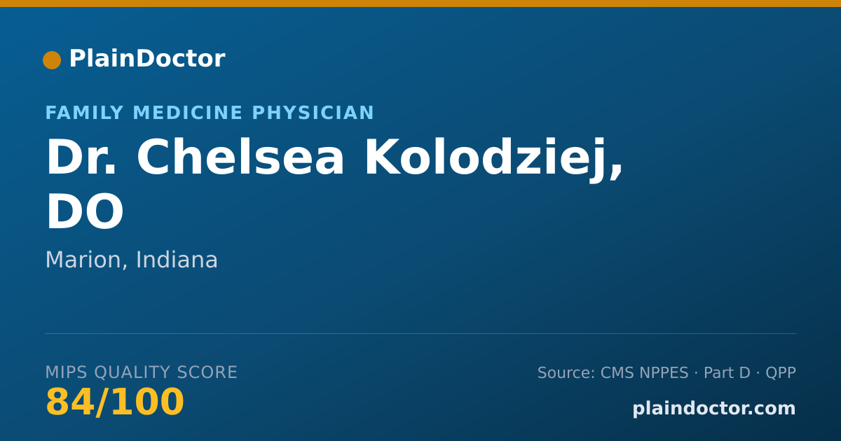 Shareable card for Chelsea Kolodziej, DO - Family Medicine Physician, Marion, IN