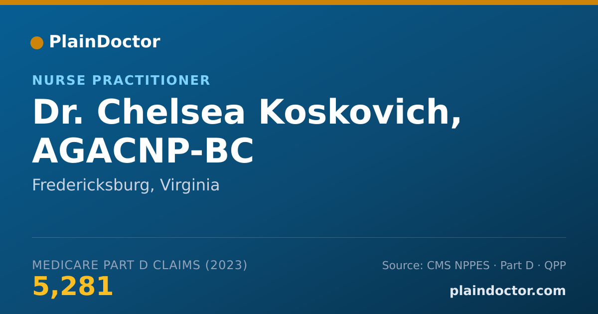 Shareable card for Chelsea Koskovich, AGACNP-BC - Nurse Practitioner, Fredericksburg, VA