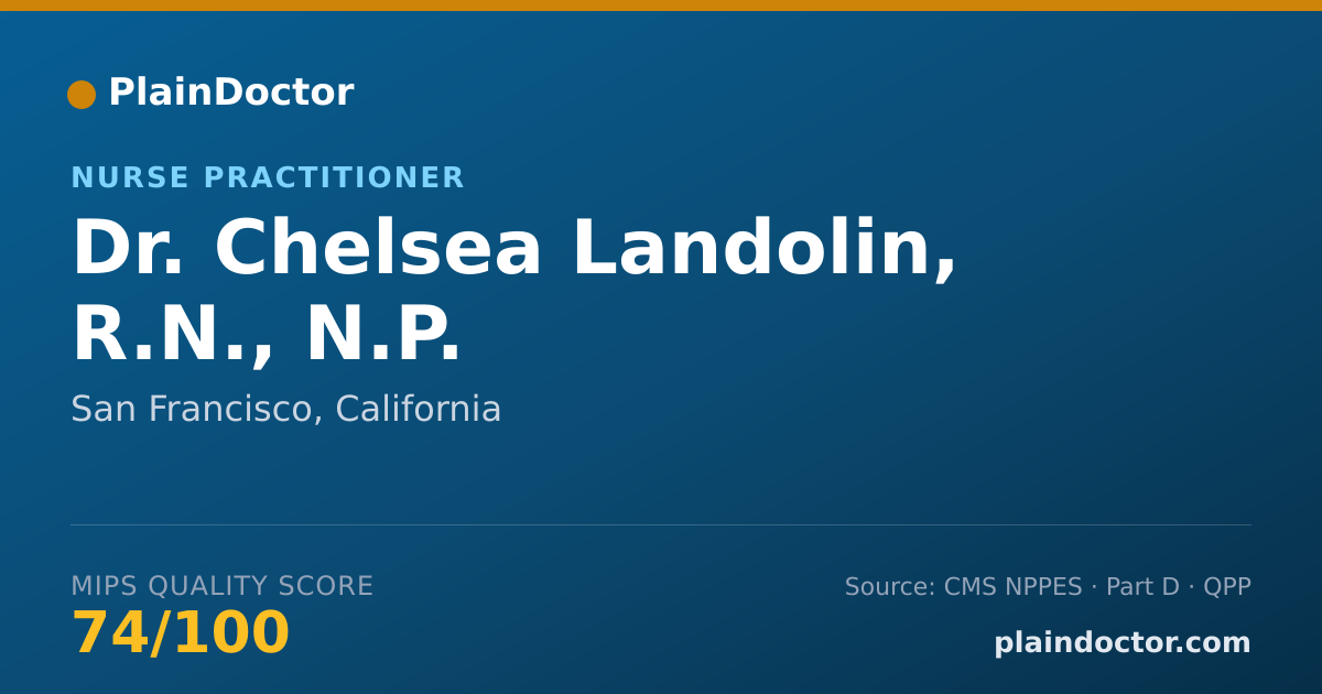 Shareable card for Chelsea Landolin, R.N., N.P. - Nurse Practitioner, San Francisco, CA