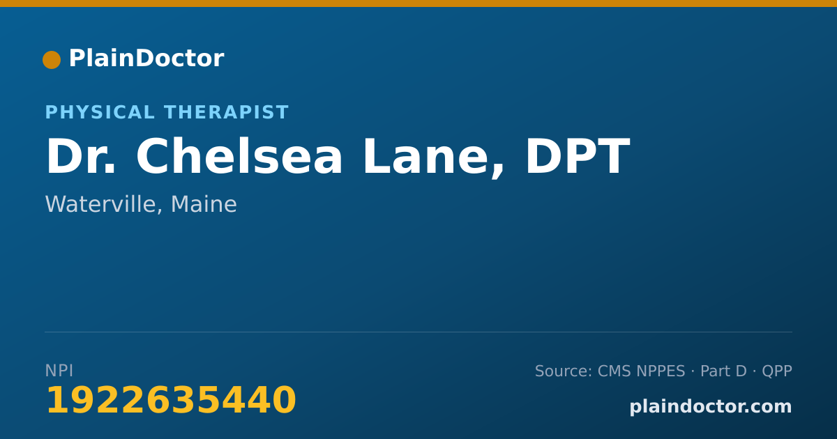 Shareable card for Chelsea Lane, DPT - Physical Therapist, Waterville, ME