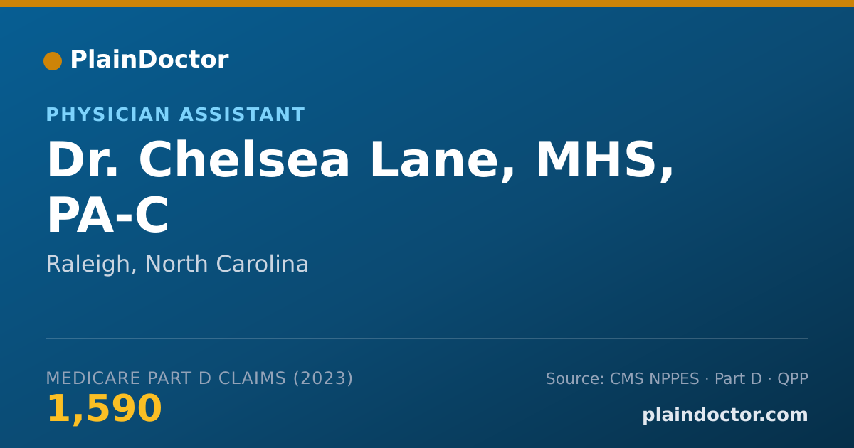 Shareable card for Chelsea Lane, MHS, PA-C - Physician Assistant, Raleigh, NC