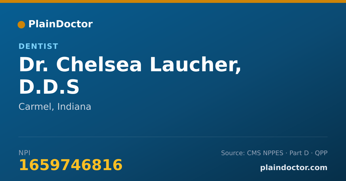 Shareable card for Chelsea Laucher, D.D.S - Dentist, Carmel, IN