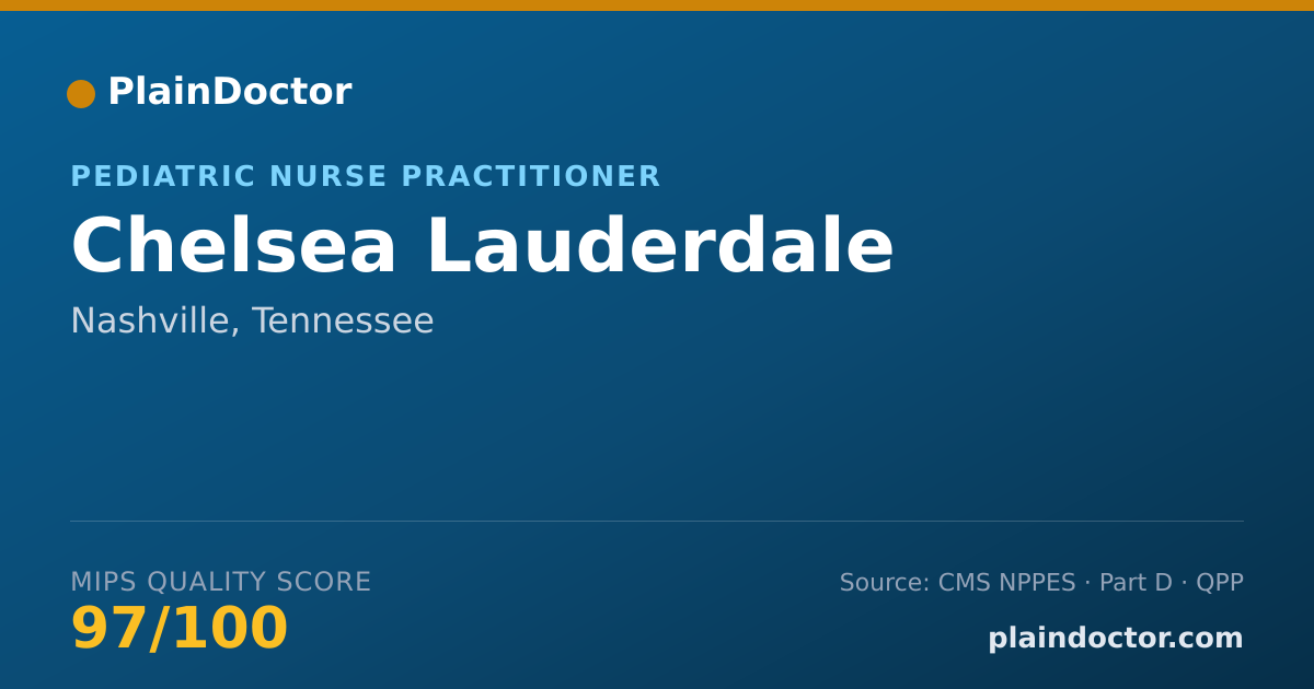Shareable card for Chelsea Lauderdale - Pediatric Nurse Practitioner, Nashville, TN