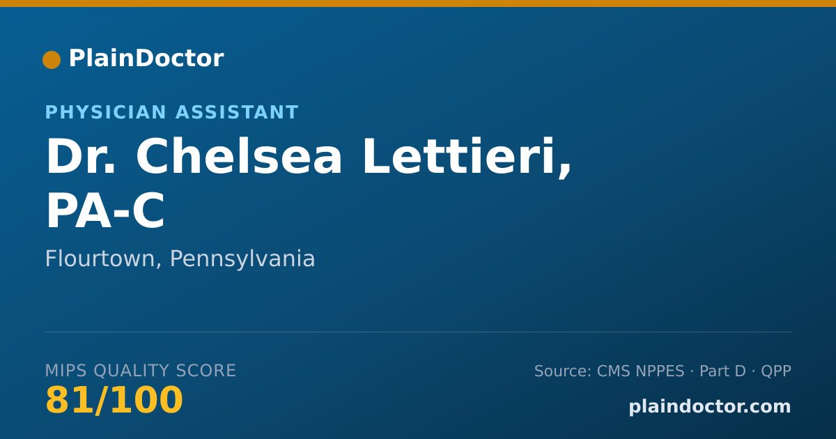 Shareable card for Chelsea Lettieri, PA-C - Physician Assistant, Flourtown, PA