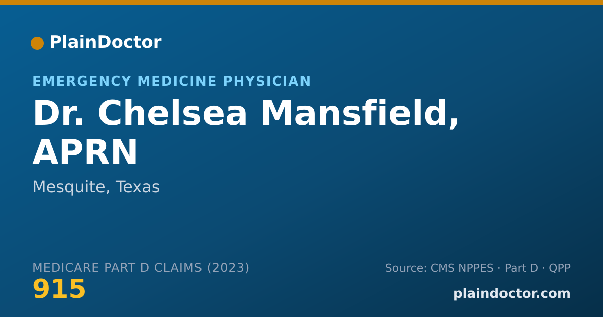 Shareable card for Chelsea Mansfield, APRN - Emergency Medicine Physician, Mesquite, TX