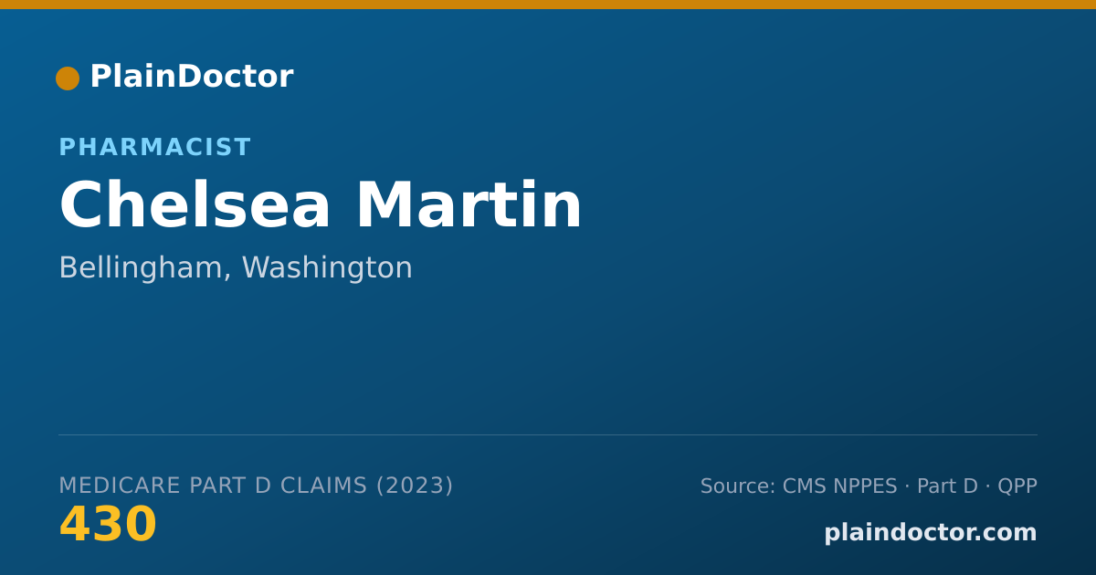 Shareable card for Chelsea Martin - Pharmacist, Bellingham, WA