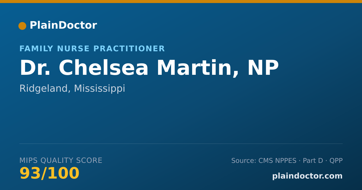 Shareable card for Chelsea Martin, NP - Family Nurse Practitioner, Ridgeland, MS