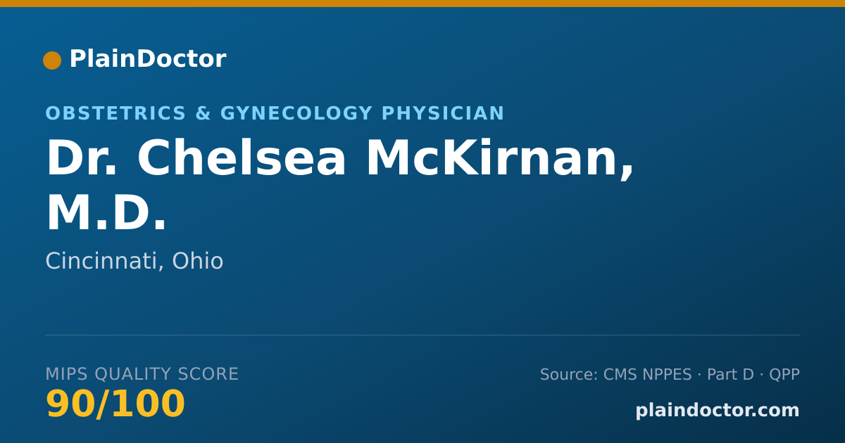 Shareable card for Chelsea McKirnan, M.D. - Obstetrics & Gynecology Physician, Cincinnati, OH