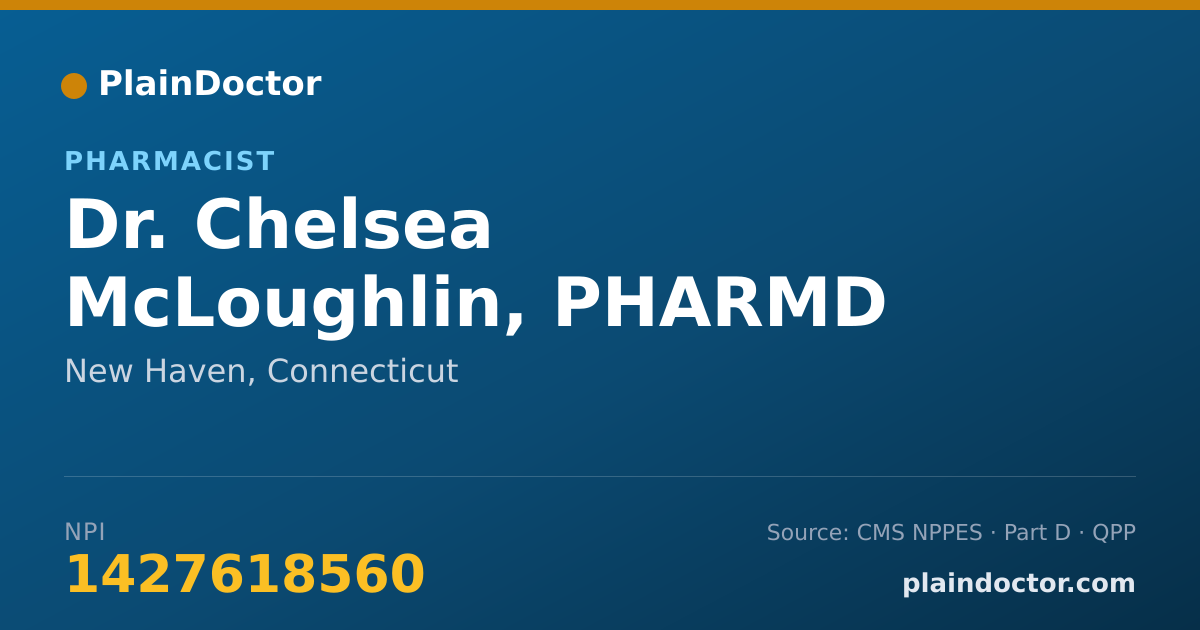 Shareable card for Chelsea McLoughlin, PHARMD - Pharmacist, New Haven, CT