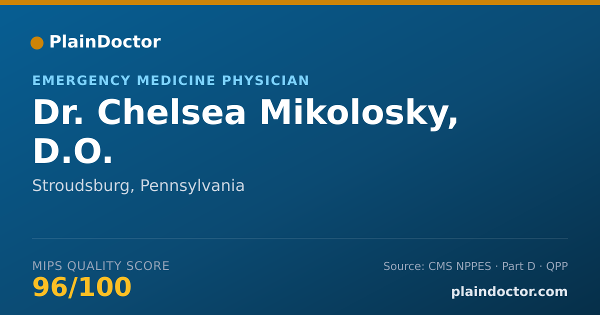 Shareable card for Chelsea Mikolosky, D.O. - Emergency Medicine Physician, Stroudsburg, PA