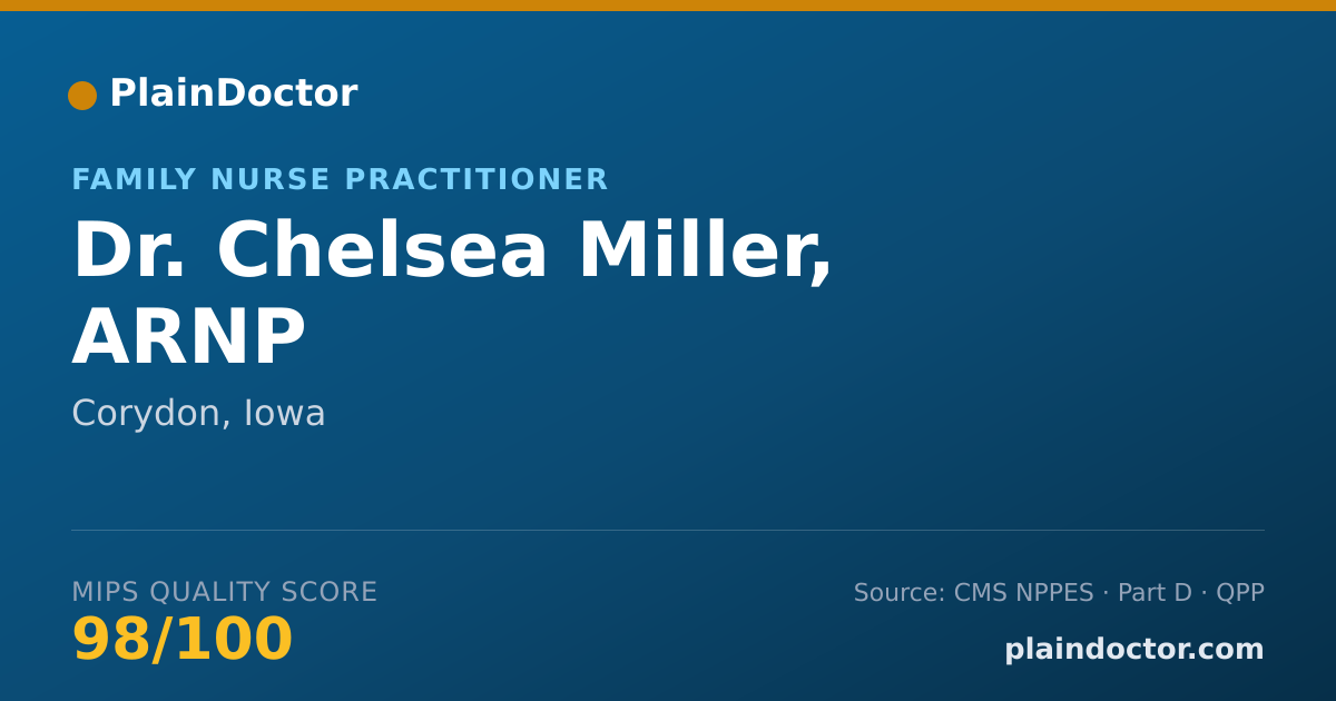 Shareable card for Chelsea Miller, ARNP - Family Nurse Practitioner, Corydon, IA