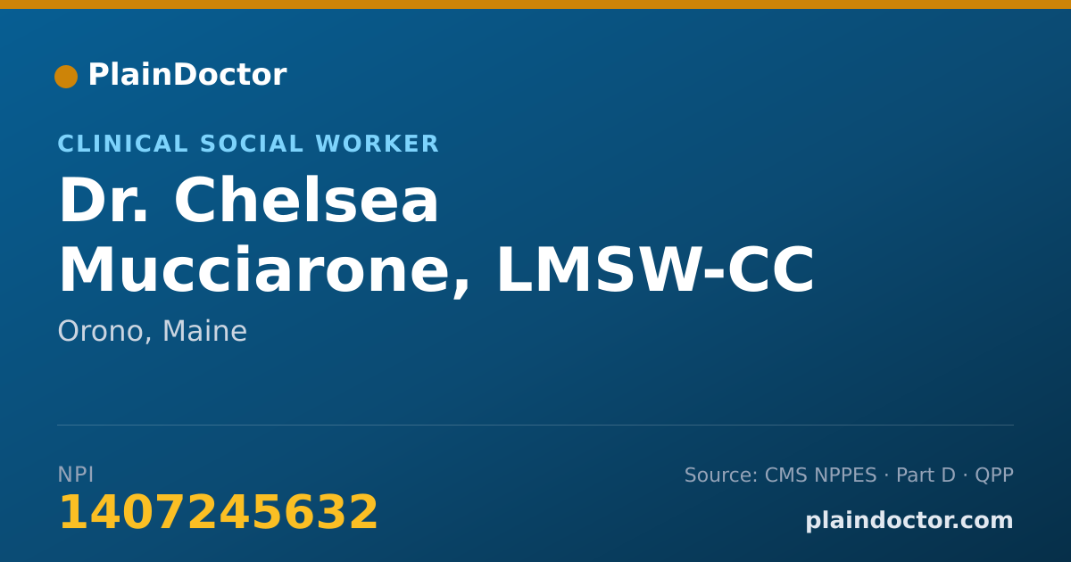 Shareable card for Chelsea Mucciarone, LMSW-CC - Clinical Social Worker, Orono, ME