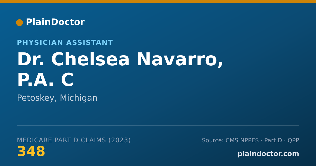 Shareable card for Chelsea Navarro, P.A. C - Physician Assistant, Petoskey, MI