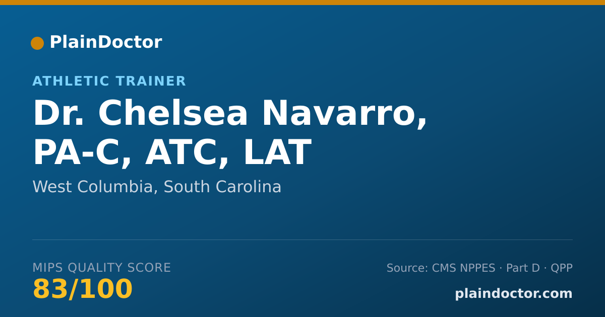 Shareable card for Chelsea Navarro, PA-C, ATC, LAT - Athletic Trainer, West Columbia, SC