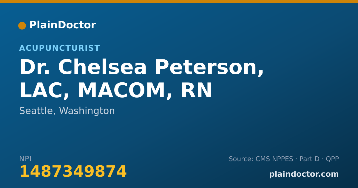 Shareable card for Chelsea Peterson, LAC, MACOM, RN - Acupuncturist, Seattle, WA