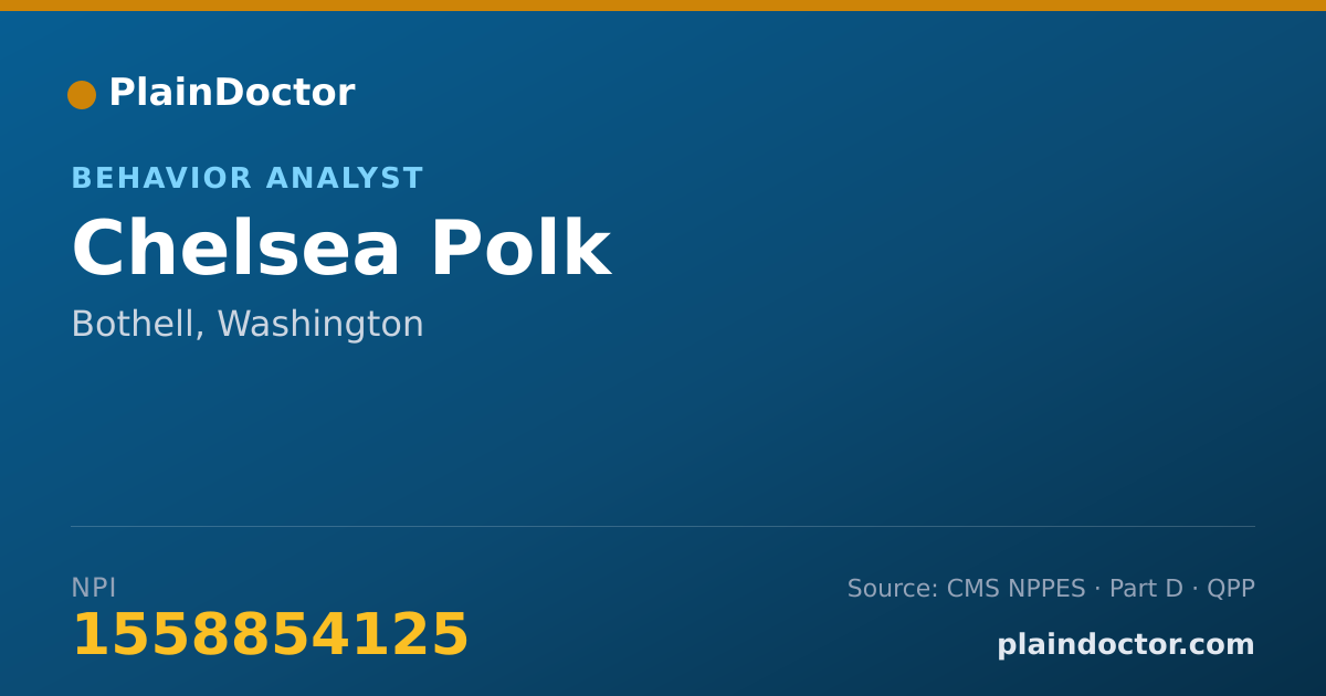 Shareable card for Chelsea Polk - Behavior Analyst, Bothell, WA