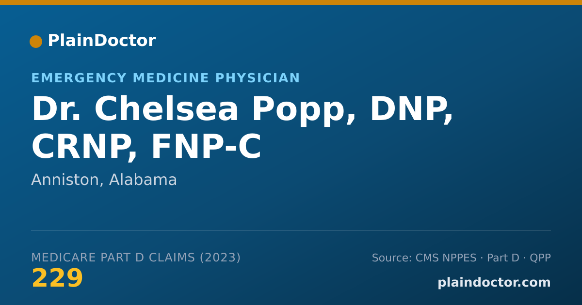 Shareable card for Chelsea Popp, DNP, CRNP, FNP-C - Emergency Medicine Physician, Anniston, AL