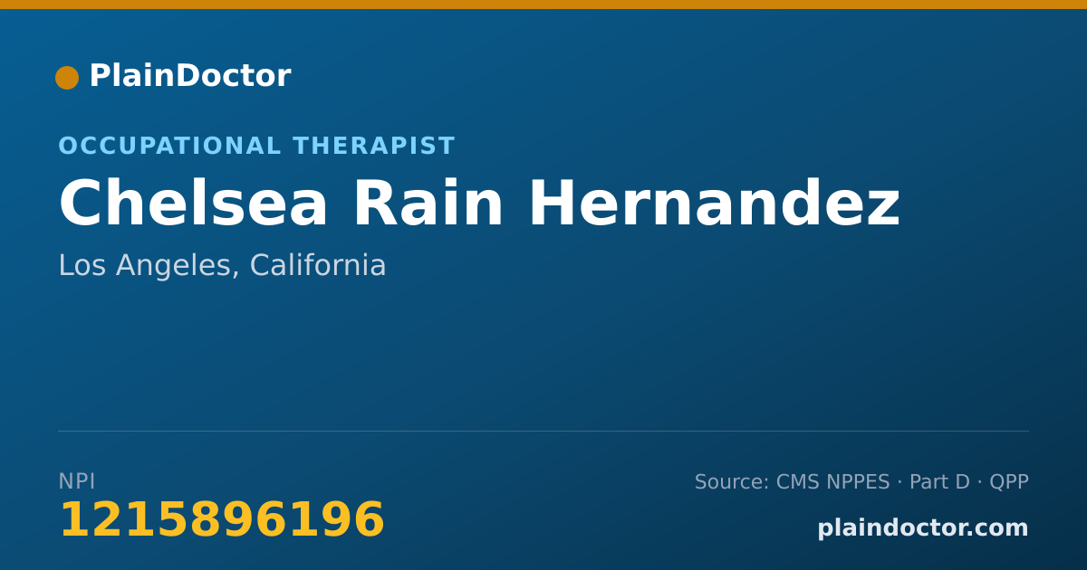 Shareable card for Chelsea Rain Hernandez - Occupational Therapist, Los Angeles, CA