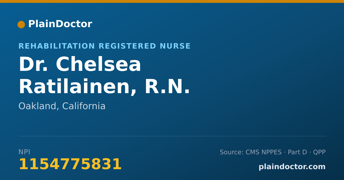 Shareable card for Chelsea Ratilainen, R.N. - Rehabilitation Registered Nurse, Oakland, CA