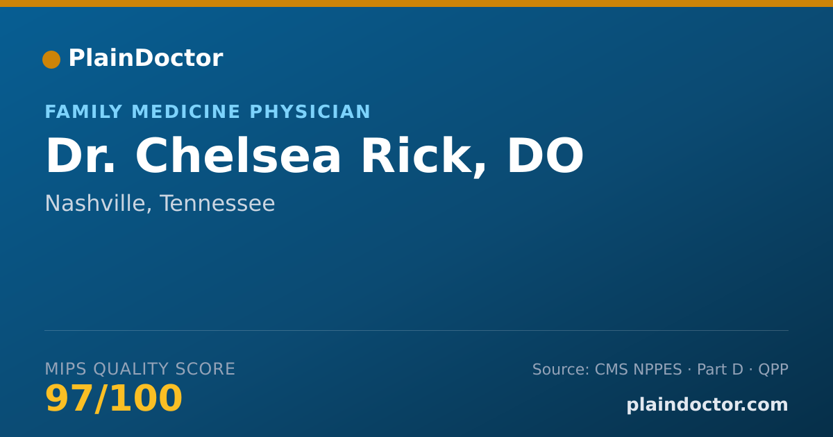 Shareable card for Chelsea Rick, DO - Family Medicine Physician, Nashville, TN
